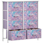 DWVO Dresser with 8 Drawers - Fabric Storage Tower, Organizer Unit for Bedroom, Hallway, Closets - Sturdy Steel Frame, Wooden Top & Easy Pull Fabric Bins (Purple)