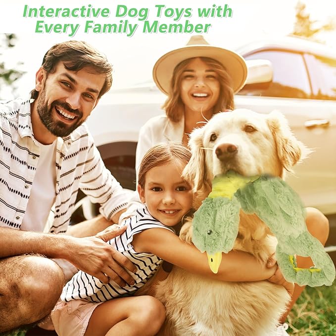 Large Plush Squeaky Dog Toys for Aggressive Chewers, Interactive Tug of War Puppy Toys for Indoor Play - Duck Stuffed Dog Toys with Soft Fabric for Small, Medium, and Large Pets-Mewly Pet