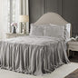 Lush Decor Ravello Pintuck Ruffle Skirt Bedspread Set - Luxe 3 Piece Ruffled Bedding Set - Traditional Glam & Farmhouse Inspired Bedroom Decor - King, Light Gray