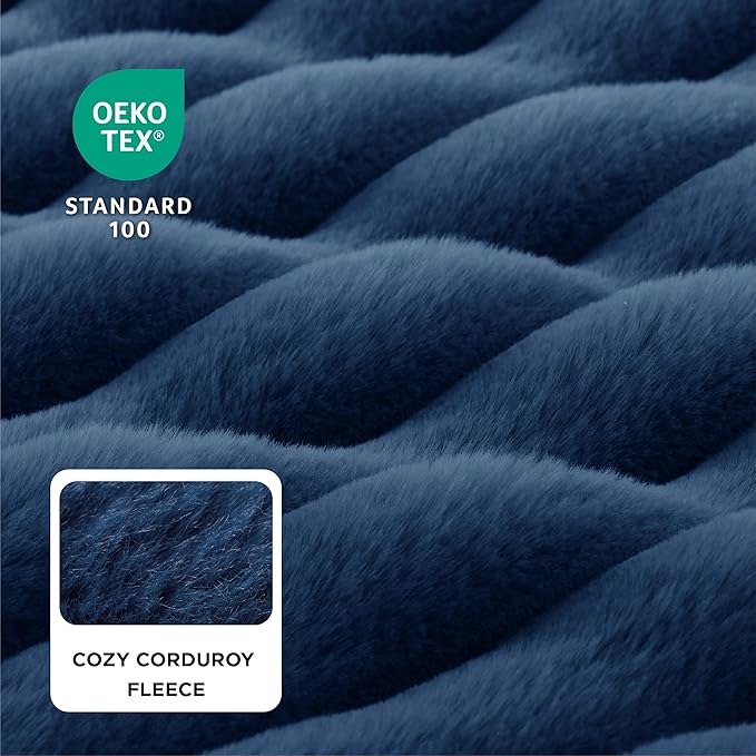 Bedsure Orthopedic Dog Beds for Extra Large Dogs, Waterproof Memory Foam XL Pet Bed with Sides, Non-Slip and Egg-Crate Foam Big Dog Couch Sofa with Washable Removable Corduroy Cover, Blue-Mewly Pet