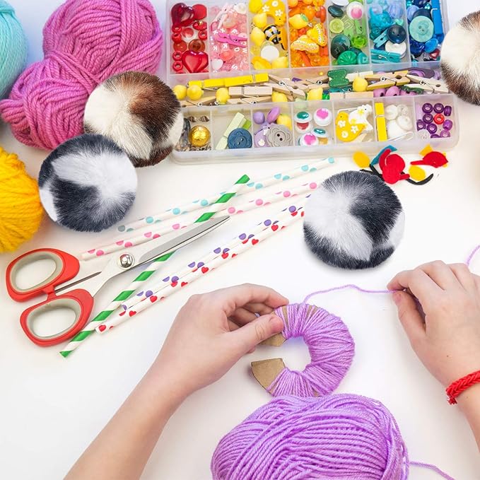 Skylety 8 Pieces Cat Pom Poms Ball with Catnip Soft Cat Balls Toy Large Plush Fuzzy Artificial Balls Faux Fur Patch Puff 2 Inches for Kitten Pet Interactive Chasing Playing Exercising Indoor-Mewly Pet