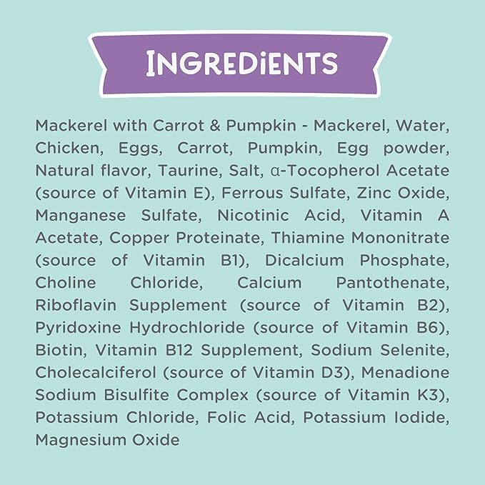 LOVE, NALA - Natural Adult Cat Wet Food - Pate Mackerel with Carrot & Pumpkin Recipe- Grain Free, Non-GMO, Lean Protein, Omega 3, Digestive Fiber Blend, Added Minerals & Vitamins - 12 Pack 2.4 lbs.-Mewly Pet