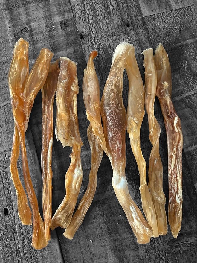 Beef Tendon Dog Treats, Single Ingredient, 100% Natural, Grass-Fed, Long-Lasting Rawhide-Free Chews, Collagen Protein, Dental & Joint Support, 4 oz, Safe & Grain-Free Snack-Mewly Pet