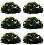 NUPTIO Black Artificial Roses Flowers: 6 Pcs Fake Flower Bouquet Halloween Decorations - 15 Heads Artificial Rose Centerpieces with Base for Gothic Wedding Party Table Decor