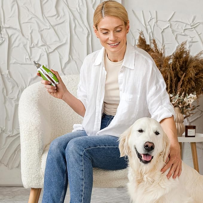 Dog Nail Clippers with Safety Guard - Pet Nail Clippers for Medium and Small Breed - Protective Nail Cutter, Safe Claw Trimmer, Ergonomic Toenail Scissors - Ebook Guide-Mewly Pet