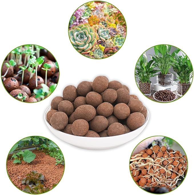 Halatool 10LB Leca Clay Pebbles for Plants 4mm-16mm Clay Balls 100% Natural Hydroton Leca Balls for Indoor Plants Hydroponic Growing Gardening Orchids Drainage Decoration Aquaponics-Mewly Pet