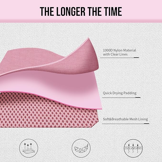 OneTigris Pink Dog Harness Leash Collar Set,Adjustable Dog Vest Harness for Walking Hiking Training(Medium)-Mewly Pet