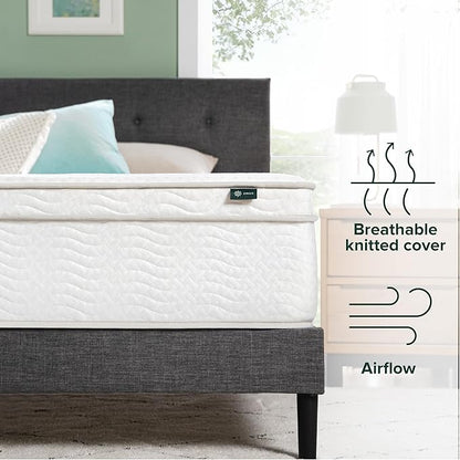 ZINUS 12 Inch Foam and Spring Hybrid Mattress [New Version], Twin, Fiberglass Free, Medium Firmness, Durable Support, Certified Safe Foams & Fabric, Mattress in A Box