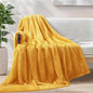 Exclusivo Mezcla Plush Fuzzy Fleece Throw Blanket Extra Large, Super Soft, Fluffy and Warm Blankets for Couch, Bed, Suitable for All Seasons (50x70 Inches, Mustard Yellow)