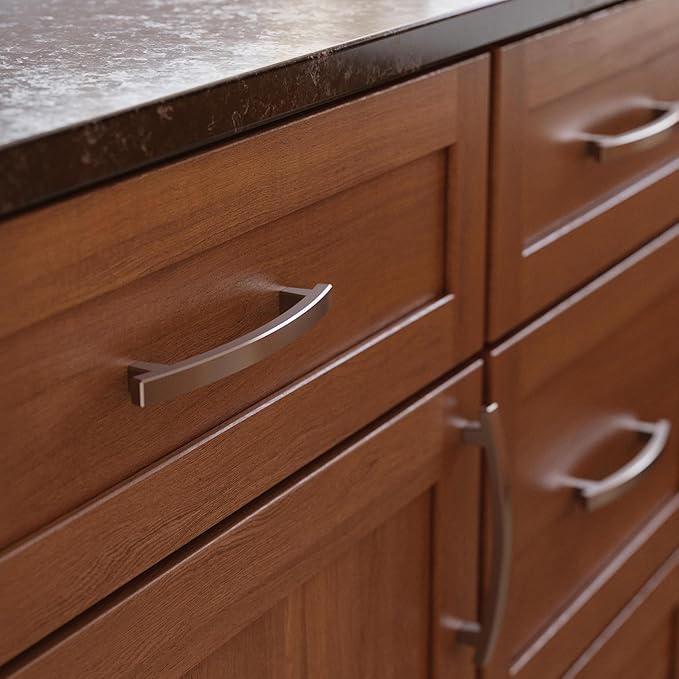Franklin Brass (10-Pack) – Brushed Nickel Cabinet Handles, 5-1/16 Inch Hole Center, Pulls for Drawers, Kitchen Cabinet Door, Dressers | Pierce