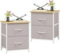 Somdot Nightstand Set of 2, Small Dresser for Bedroom with 2 Drawers, Bedside Table Night Stand End Table with Fabric Bins for Bedroom Kids Closet Dorm Guest Room, Ash Grey