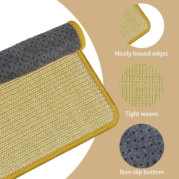 DYAUS Bunny Scratch Pad, Natural Sisal Rabbit Scratching Mat for Claws and Teeth Care, Indoor Bunny Chew Toys Bunny Bed for Biting Sleeping Nesting (1PC, 16x12in)-Mewly Pet