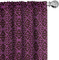 Ambesonne Lattice Window Curtains, Abstract Symmetric Pattern with Geometric Elements in Pink Color Shade, Lightweight Decor 2-Panel Set with Rod Pocket, Pair of - 28" x 84", Brown Magenta