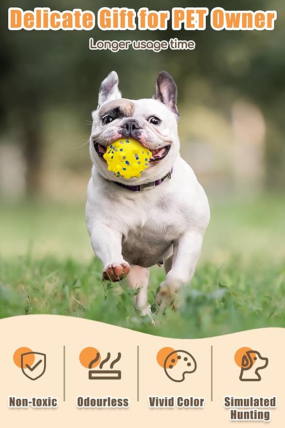 2.36'' Dog Balls for Dogs Aggressive Chewers Indestructible Tennis Durable Bouncy Interactive Dog Toy Balls for Fetch Game Floating Training(Yellow Medium)-Mewly Pet