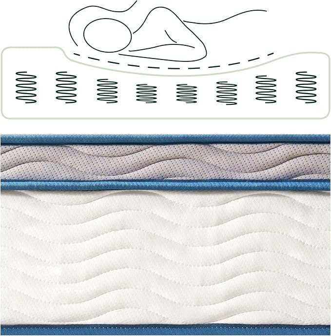 ZINUS 10 Inch Spring Sensation Hybrid Mattress [New Version], Full, Fiberglass Free, Medium Firmness, Durable Support, Certified Safe Foams & Fabric, Mattress in A Box