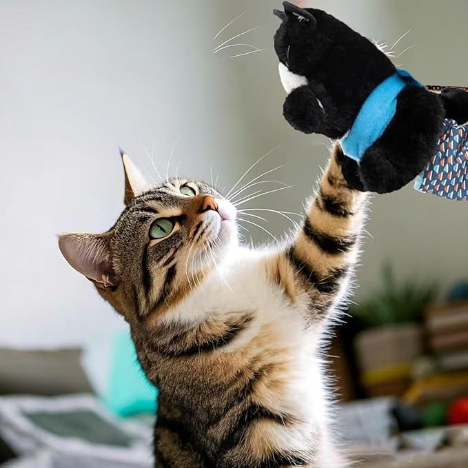 Mouse and Cat Wrestling Toy Puppet, Wrestler Play Doll Glove, Animal Arm Hand Funny Interactive Mice Cat Toy for Pet Lovers-Mewly Pet
