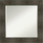 Amanti Art Brown Bathroom Mirror for Over Sink, 26x26 Rail Rustic Char Square Vanity Mirror, Medium Country Rustic Frame, Hangs Horizonally and Vertically, Bathroom Wall Decor, Beveled Edge