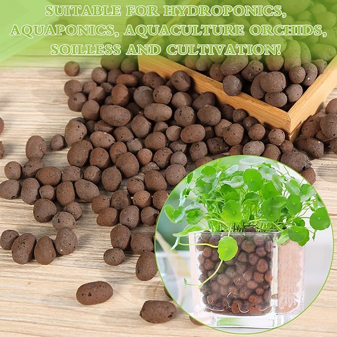 Halatool 6LB Natural Expanded Clay Pebbles for Plants 4mm-16mm Hydro Balls for Aquarium Indoor Potted Plants Premium Hydroponic Growing Media Clay Balls for Hydroponics Aquaponics-Mewly Pet