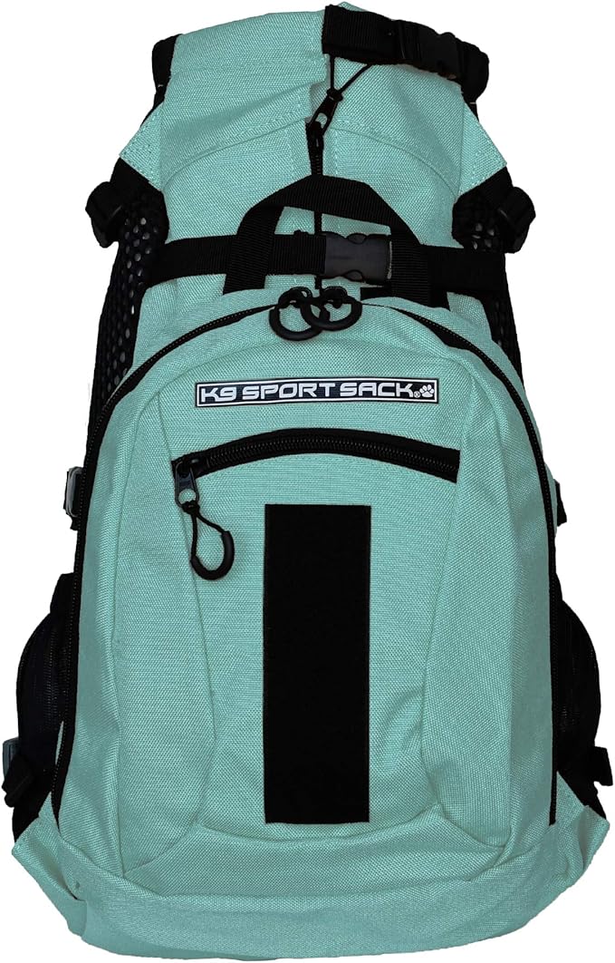 K9 Sport Sack Plus 2 - Medium, Summer Mint - Ideal for Dogs 17-19” Long - Adjustable, Backpack-Style Carrier with Multi-Functional Storage Pack, Thick Shoulder Straps & Padded Back Panel-Mewly Pet
