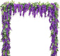 Wisteria Artificial Flowers Garland, 2Pcs Total 14.4ft Silk Faux Wisteria Vine Kit, Hanging Flower Plant for House Outdoor Garden Ceremony Outside Wedding Arch Floral Decor (2, Purple)