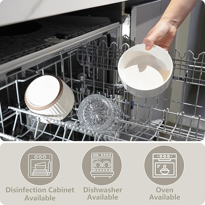 Ceramic Elevated Dog Bowls, Pet Food and Water Bowl Set for Small Dogs and Cats, 1.7 Cups Elevated Cat Bowls with Wood Stand, 14OZ, White-Mewly Pet