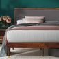 ZINUS Raymond Wood Platform Bed Frame with Adjustable Upholstered Headboard, Solid Wood Foundation, Wood Slat Support, No Box Spring Needed, Easy Assembly, King