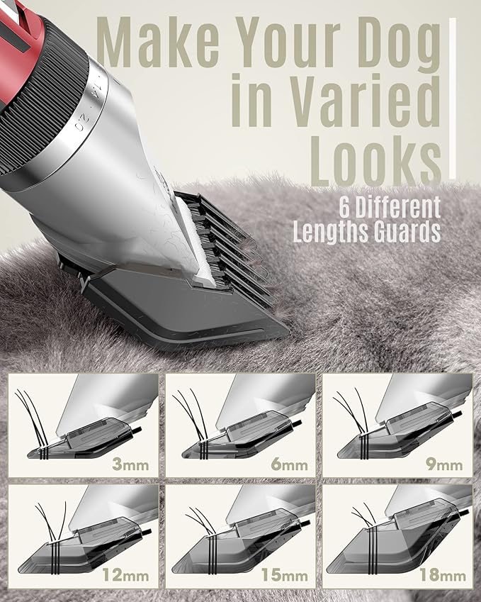 oneisall Dog Shaver Clippers Low Noise Rechargeable Cordless Electric Quiet Hair Clippers Set for Dogs Cats Pets-Mewly Pet