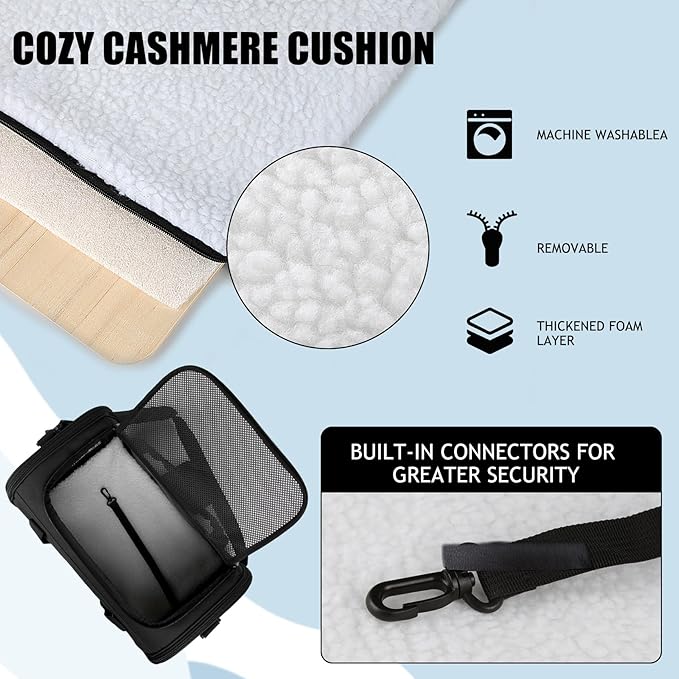 Carriers Soft-Sided Pet Carrier for Cats Dogs Under 15 lbs,TSA Airline Approved with 4 Ventilated Windows(Medium,Black)-Mewly Pet