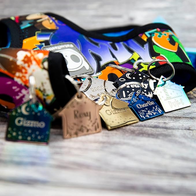 Personalized Dog Tag with 5 Lines of Custom Deep Engraved Durable Stainless Steel Pet ID Name Tag Designer Small Size House-Mewly Pet