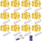 YJFWAL 12 Pack 10ft 30LED Starry String Lights with 8 Modes Timer Function Waterproof Fairy Lights Battery Operated(AAA Batteries Included) for DIY, Wedding, Party, Patio, Garden Decor (Warm White)