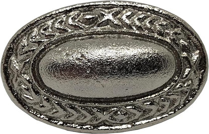1.5"- Oval Dome Vine Style Handle in a Vintage Style Decor - use as Barn Door, Gate, Drawer and Cabinet Pull, Classic Iron Made Country Farmhouse pulls Silver color-BB512