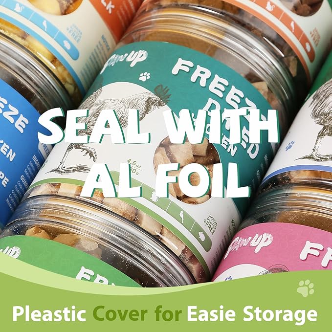 Freeze Dried Dog Treats,Chicken Breast&Organs Recipe Raw Dog Food Topper, High Protein Freeze-Dried Food for Cats, Rawhide Free, Gluten&Grain Free, 5.3oz-Mewly Pet