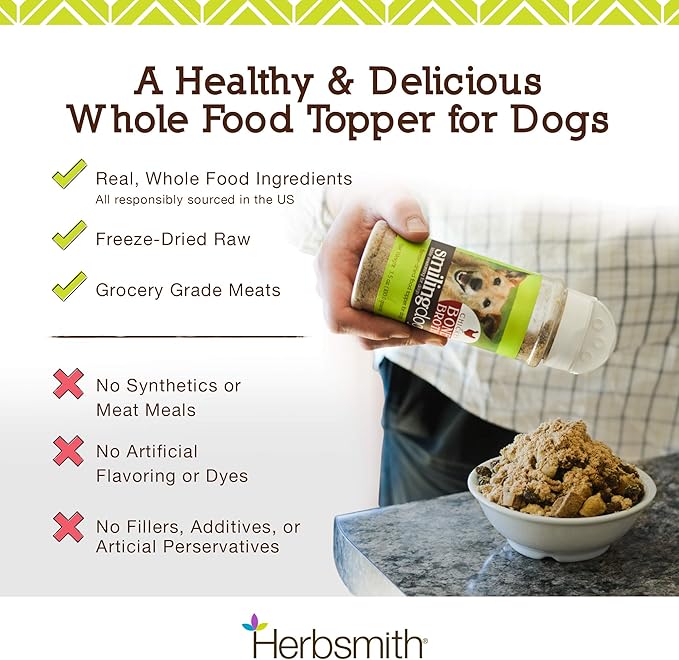 Herbsmith Kibble Seasoning – Freeze Dried Beef – Dog Food Topper for Picky Eaters - 4.5oz-Mewly Pet