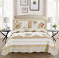 Fancy Linen 3pc Bedspread Bed Cover King/California King, Off White Floral New