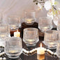 12 Pcs Large Glass Votive Candle Holders- 3.15"×3.15" Ribbed Candle Holders for Tealight Candles, Votives, Floatings, Tea Lights Candle Holders for Table Centerpieces, Wedding Table Decor