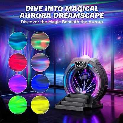 Flumy Aurora Projector Gift for Kids with Astronaut & Alien Night Light Projection, White Noise, Wireless Speaker, Alarm Clock, Remote Control, Room Decor for Bedroom Christmas Birthday Boys Girls
