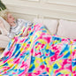 Colorful Blanket King Size- Premium Lightweight Anti-Static Rainbow Throw Soft Couth Sofa Cozy Warm Flannel Blankets Plush Gift for Daughter Mom, Bedroom Decor 90" x 108"(Rainbow King)