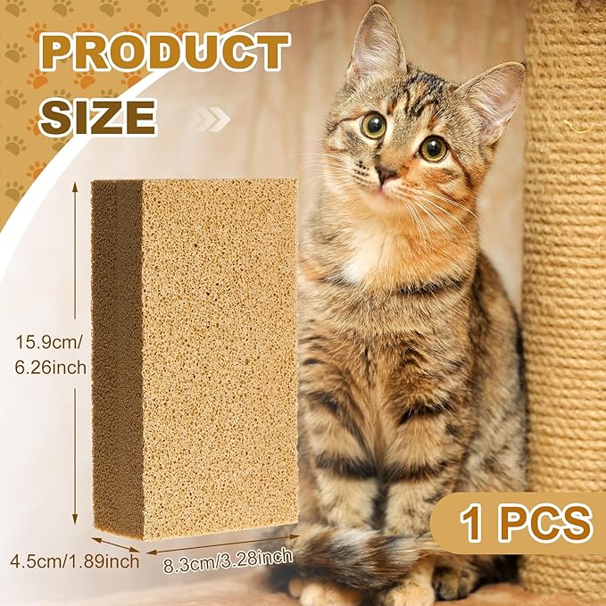 1 Pack Pet Hair Remover Sponge Cat and Dog Hair Sponge Rubber Pet Fur Lifter Removal Tool, Remove from Furniture, Carpet, Bedding, Clothing, 6.26 x 3.28 x 1.89 Inch-Mewly Pet