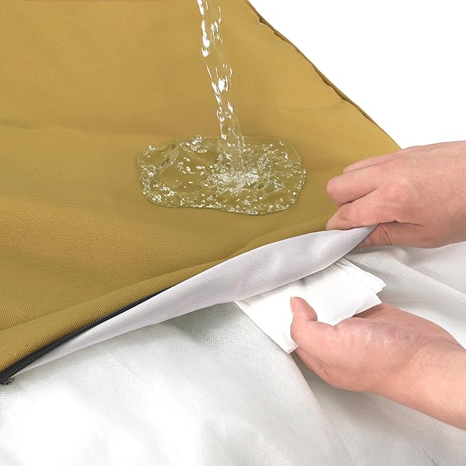 Sytopia 42-Inch Canvas Outdoor Dog Bed, Waterproof & Washable with Removable Cover, Ideal for Medium & Large Dogs, Chew-Proof Great for Indoor, Outdoor, Crate, or Patio Use (Yellow)-Mewly Pet