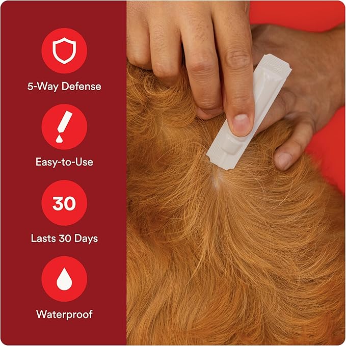 Ultra Flea and Tick Prevention for Dogs - Dog and Puppy Treatment and Control - Mosquito Repellent - Small, Fast Acting Waterproof Topical Drops, 6 Month Supply-Mewly Pet