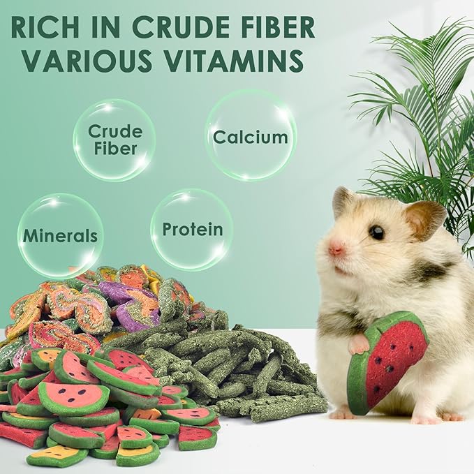 KATUMO Rabbit Chew Treats - 430g Mixed Natural Timothy Hay Pumpkin Carrot Beet Spinach Chew Toys for Rabbit Guinea Pig Hamster Bunny Chinchilla Gerbil Small Rodent Pets-Mewly Pet