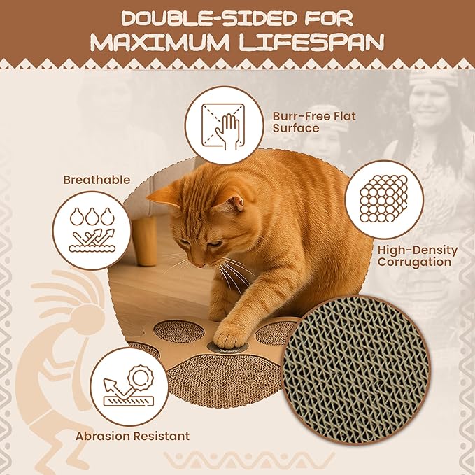 Paw-Shaped Cat Scratcher | Reversible Cardboard Kitten Scratcher | Kitten Scratching Board for Indoor Cats | cat Scratcher Cardboard for Small & Medium Cats & Kittens | Cat Toy (Small)-Mewly Pet