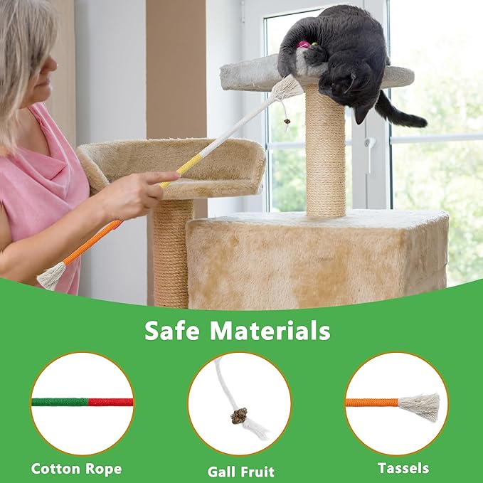 3pcs Safe Cat Rope Toy,Teeth Clean Toy for Cat, Cat Chew Toys for Indoor Cat,Kitten Interactive Toys-Mewly Pet