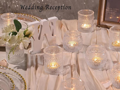 40 Pcs Assorted Clear Votive Candle Holders Bulk- Small Candle Holders Bulk for Wedding Table Decor, Glass Tealight Candle Holder for Fall, Thanksgiving, Christmas, Wedding Party Decor