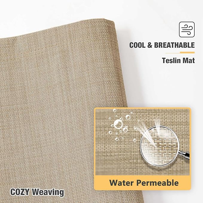 Veehoo Chew Proof Elevated Dog Bed - Cooling Raised Pet Cot - Silver Aluminum Frame and Durable Textilene Mesh Fabric, Unique Designed No-Slip Feet for Indoor or Outdoor Use, Beige Coffee, Medium-Mewly Pet