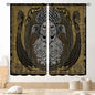 Norse Viking Curtains, Nordic Warriors Sword Celtic Rune Scandinavian Aesthetic Nation Valknut Mythology Window Drapery for Bedroom Living Room Bathroom 2 Panels, 84"x84" Inch