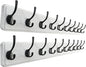 SKOLOO Rustic Wall Mounted Coat Rack, Case of 2, Pine Solid Wood Coat Hook Hanger - 10 Hooks for Hanging Clothes Robes Towels Coats
