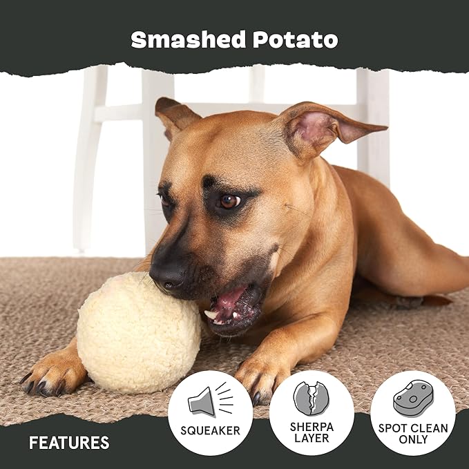 Barkbox Super Chewer Tough Dog Chew Toys for Aggressive Chewers, Plush 2 Toys in 1 (Potato - Small)-Mewly Pet