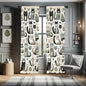 Ambesonne Cats Window Curtains, Modern Scandinavian Inspired Innocent Kitten Pattern with Leafy Details, Lightweight Decor 2-Panel Set with Rod Pocket, Pair of - 28" x 63", Pale Teal Pale Khaki Grey