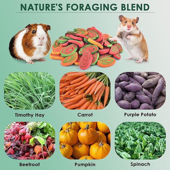 KATUMO Rabbit Toys, 220g / 7.7oz Rabbit Treats Bunny Chews Guinea Pig Molar Treats for Bunny, Hamster, Chinchilla, Gerbil, Other Small Rodents-Mewly Pet